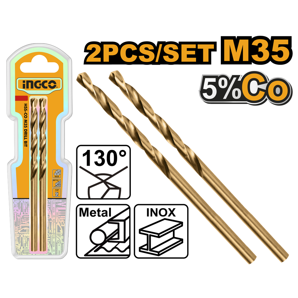 Сверло по металлу кобальтовое 1.5 мм INGCO DBT01130151 INDUSTRIAL HSS-CO M35 2 шт.