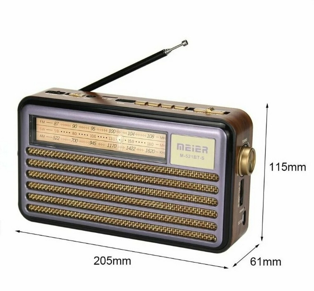 Радиоприемник с MP3 плеером +Solar panel Meier M-521BT-S