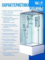 Душевая кабина WeltWasser  WW500 ALLER 904 90х90 см,  прозрачное стекло, поддон низкий, крыша, гидромассаж