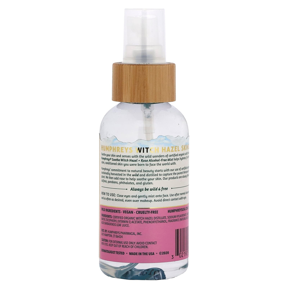 Humphreys, Witch Hazel, спрей с розой без спирта, 97 мл (3,3 жидк. унц.)