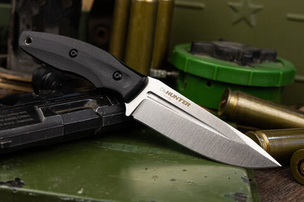 Нож Kizlyar Supreme CITYHUNTER AUS-8 SW G10-BH PS (StoneWash, Black G10 Handle, Polyamide Sheath)