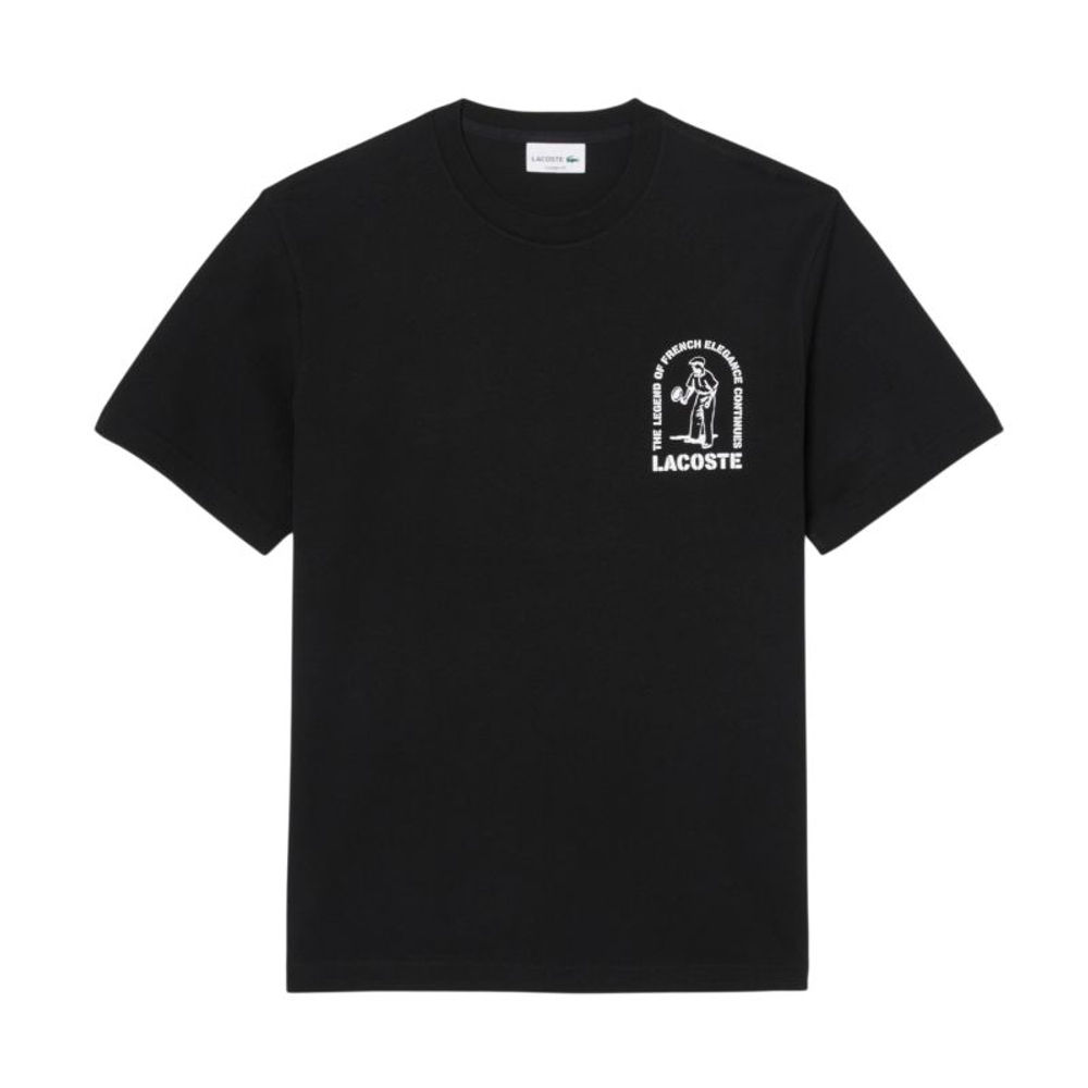 Мужская теннисная футболка Lacoste Printed Cotton - black