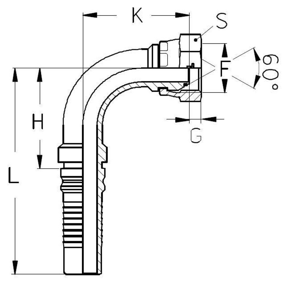 Фитинг DN 25 BSP (Г) 1 (90) Interlock