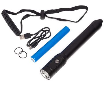 Фонарь Salvimar Blast X2 1200 люмен 1 диод 2 аккумулятора 18650x2 теплый свет