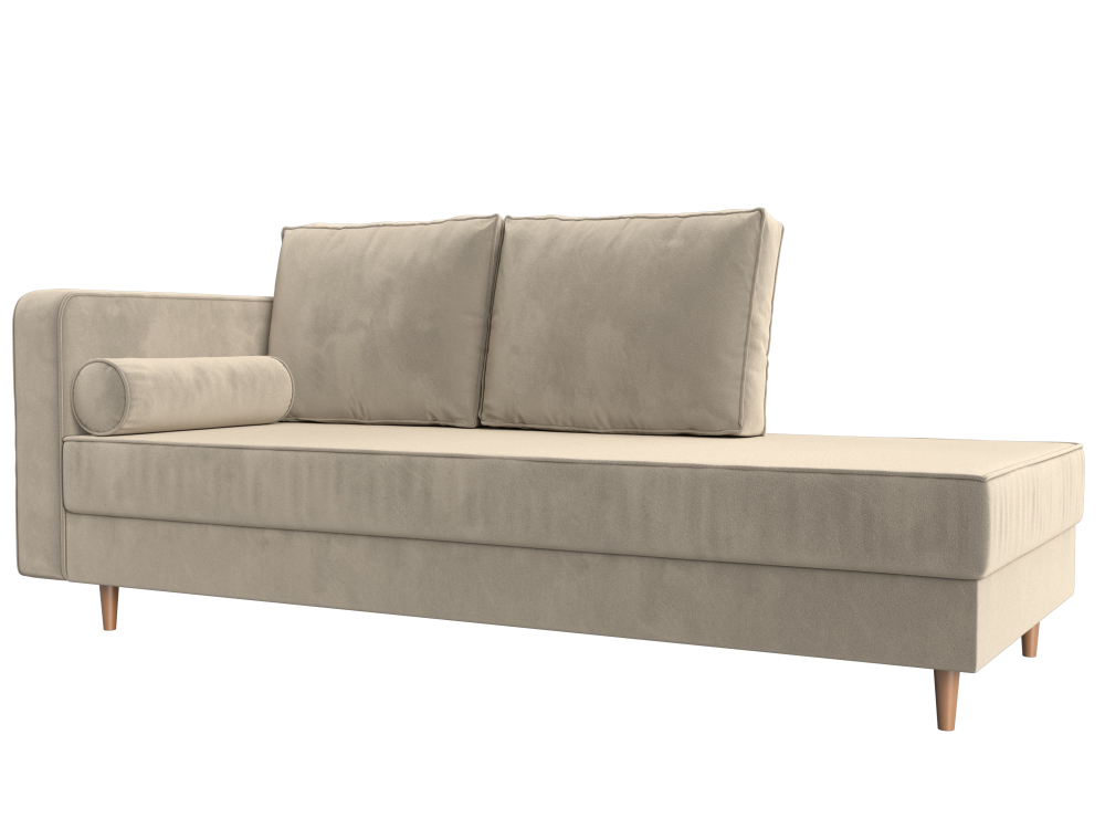 Кушетка Прайм левая, Бежевый, Микровельвет, 100880L