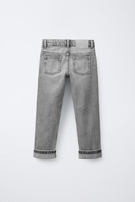 ZARA ДЖИНСЫ ПРЯМОГО КРОЯ, СЕРЫЙ