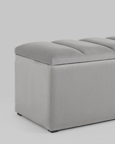 Пуф с крышкой Нильсон 2 велюр серый