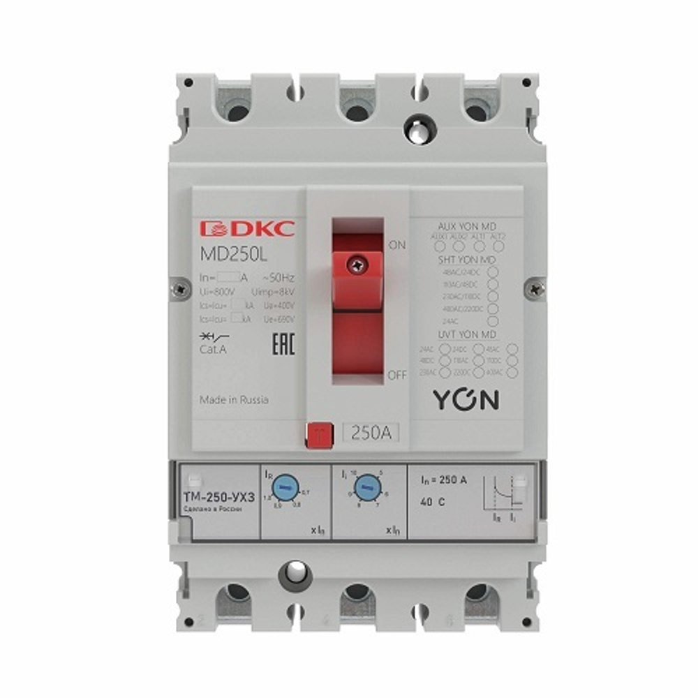 Автоматический выключатель в литом корпусе DKC MD250N-TM040
