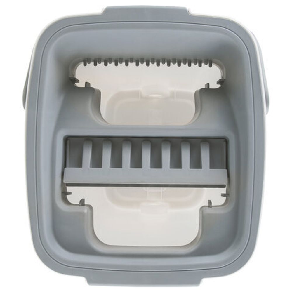 Комплект для уборки: швабра, ведро 11 л/9 л двухкамерное с отжимом, насадка МОП (кармашки с двух сторон) PRO CLEAN, LAIMA, 607979