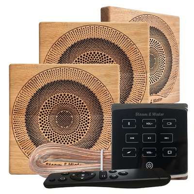 Комплект влагостойкой акустики для бани и сауны - SW3 Black ECO SAUNA (квадратная решетка)