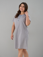 Ночная сорочка С-018/серый-экрюгорошки