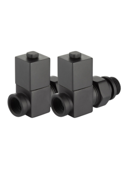 Набор дизайн-вентилей Royal Thermo CUBE, прямой (черный) 1/2"
