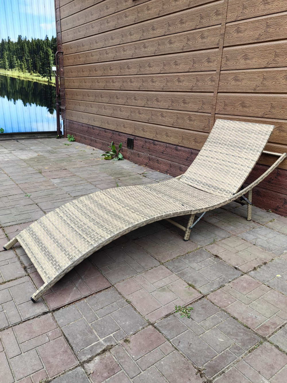 Шезлонг складной из искусственного ротанга Ливерпуль цвет Greige