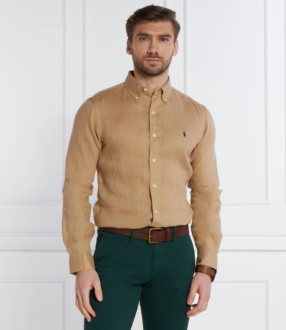 льняная рубашка POLO RALPH LAUREN - бежевый(710794141)