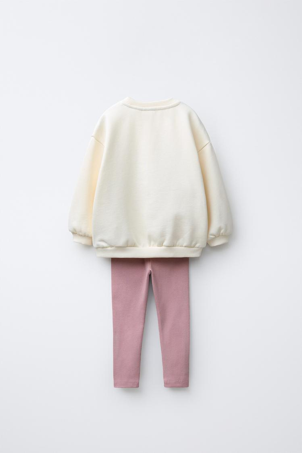 ZARA КОМПЛЕКТ ИЗ ТОЛСТОВКИ И ЛЕГИНСОВ, ЭКРЮ