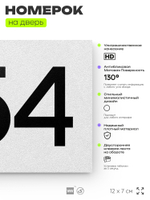 Номер на дверь 954, табличка на дверь для офиса, квартиры, кабинета, аудитории, склада, белая 120х70 мм, Айдентика Технолоджи