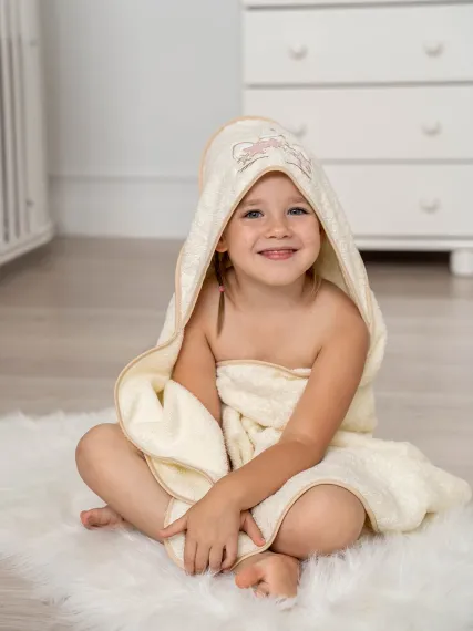 Полотенце с уголком махровое Lollycottons Единорог звезды