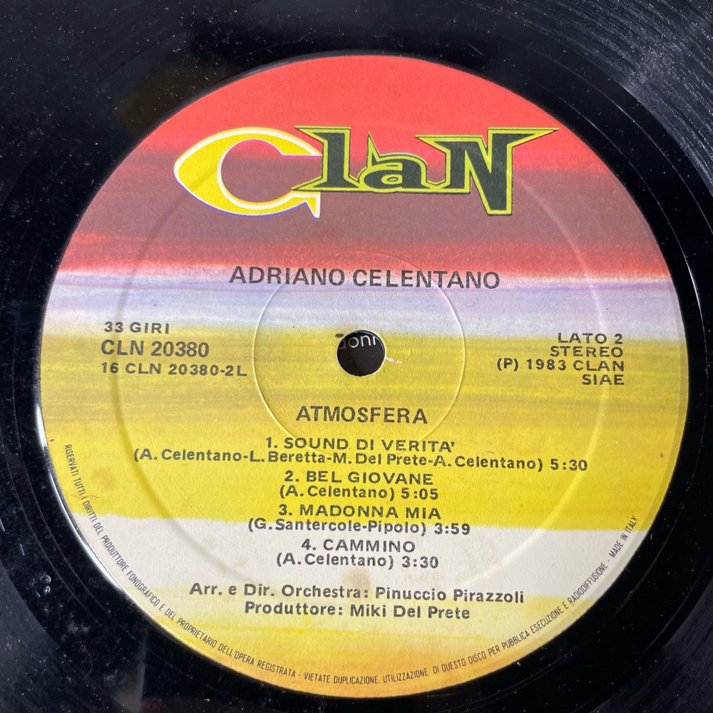 Винтажная виниловая пластинка LP Adriano Celentano Atmosfera (Италия 1983)