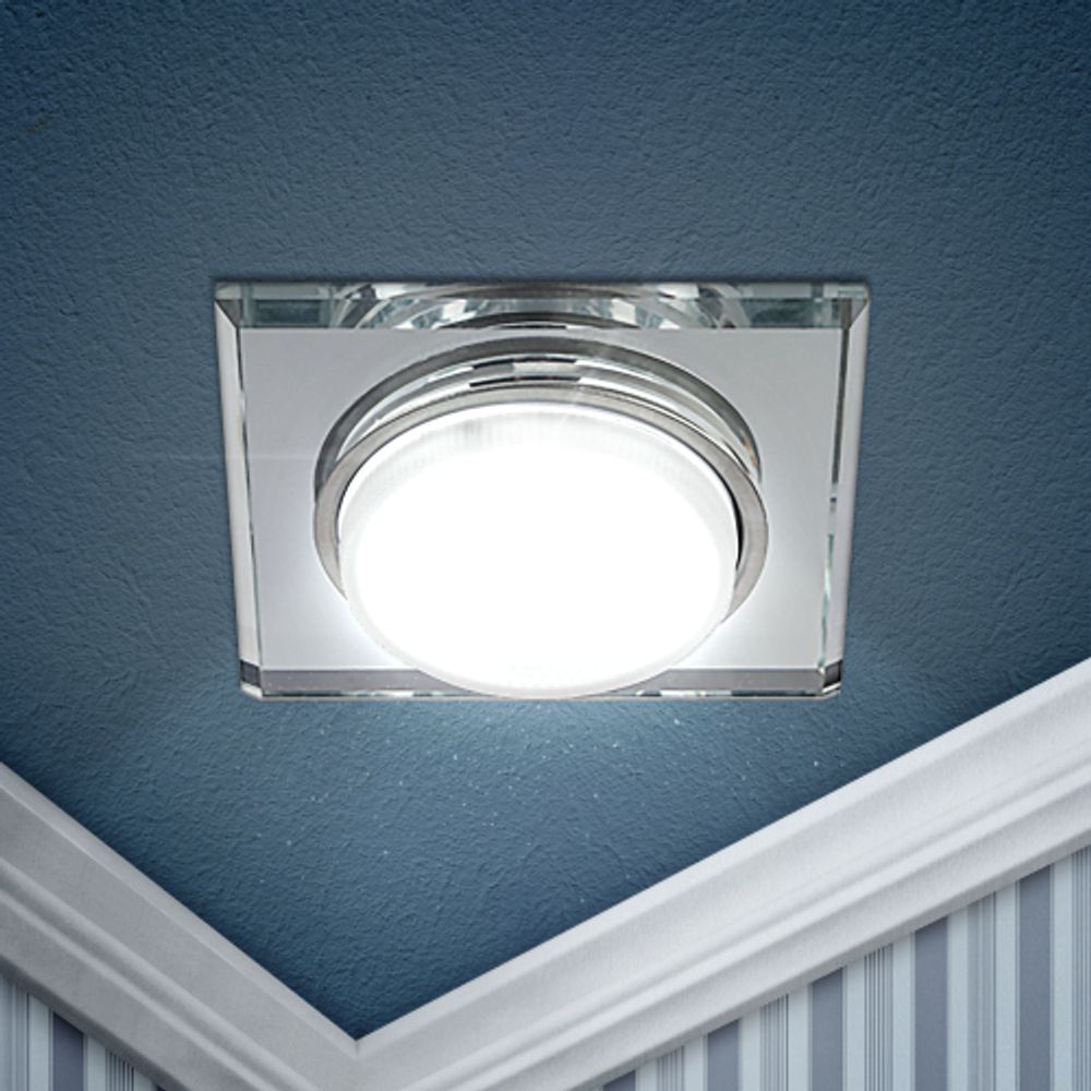 DK79 SL Светильник ЭРА под лампу Gx53, 220V,13W, зеркальный | Встраиваемые светильники Для ламп GX53