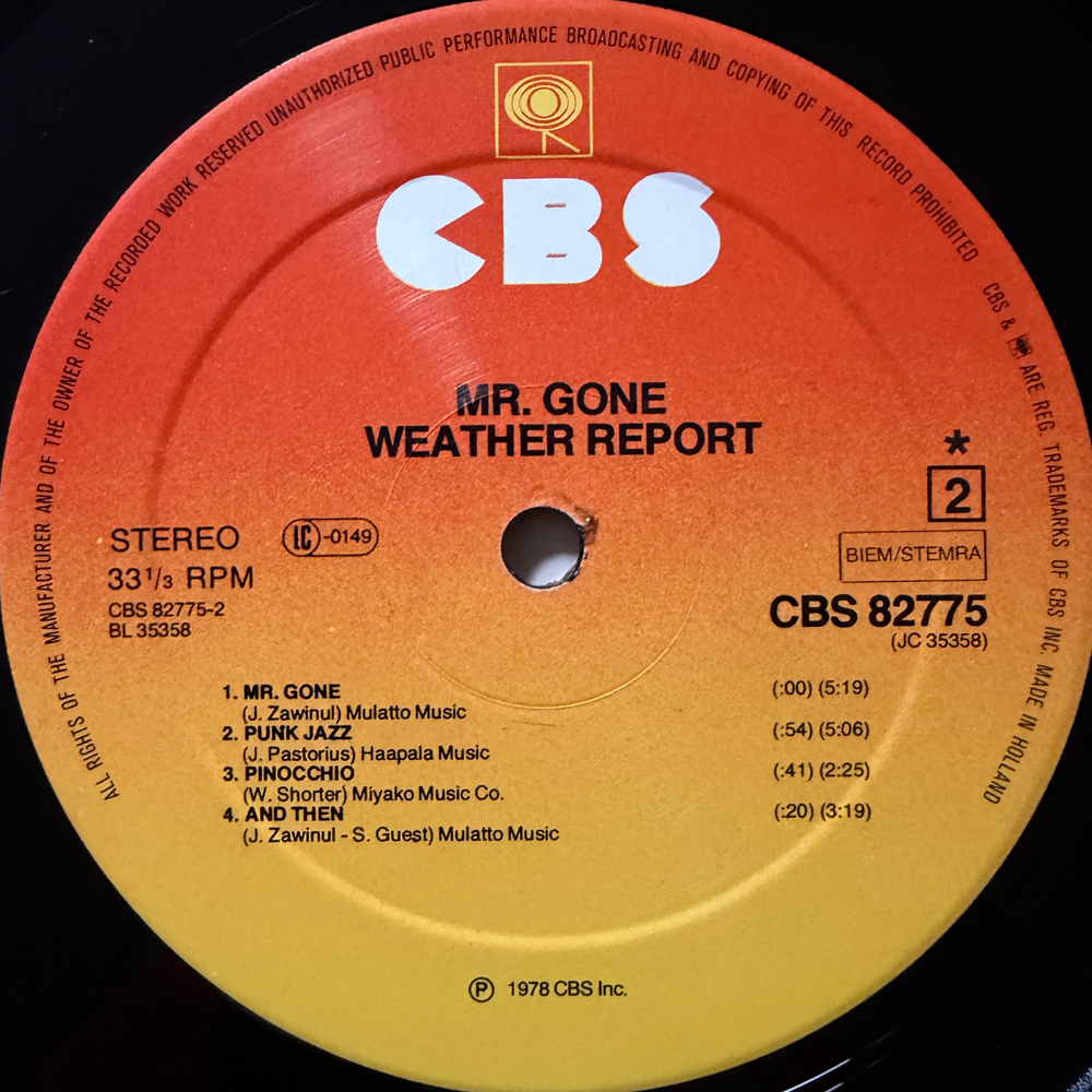 Weather Report - Mr. Gone (Голландия 1978г.)