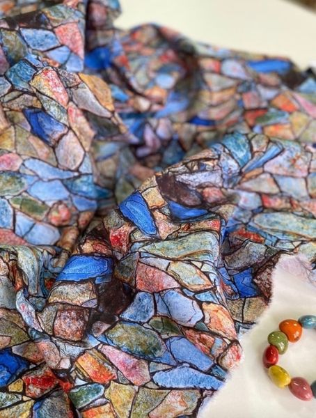 ЦВЕТНАЯ СЛЮДА . 100% хлопок, Handmade Fabrics 2