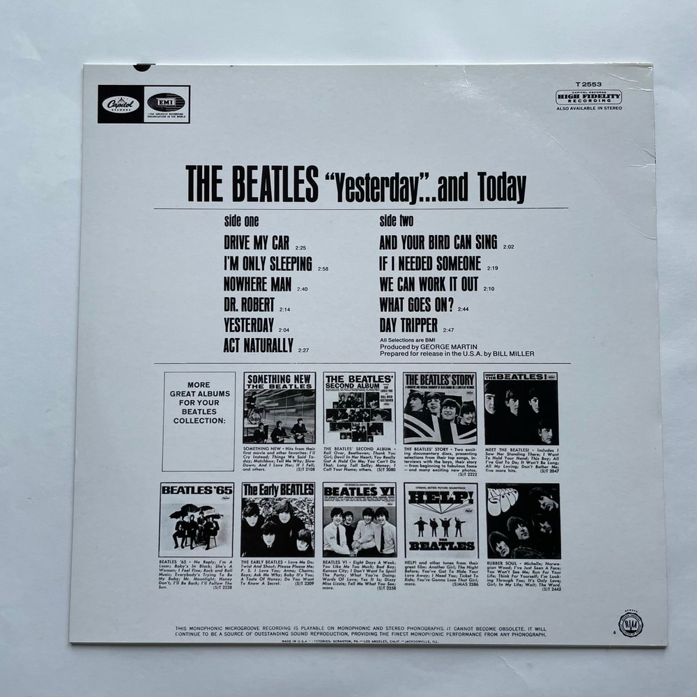 Винтажная виниловая пластинка LP The Beatles Yesterday And Today (США 2020) (Бутлег) Битлз Мясники