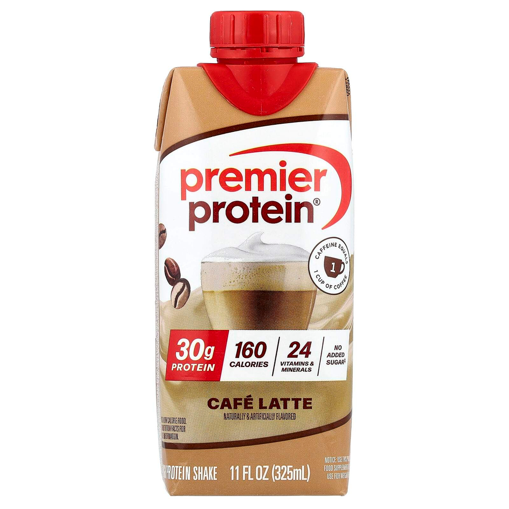 Premier Protein, высокопротеиновый коктейль, со вкусом кофе латте, 4 шт. по 325 мл (11 жидк. унций)