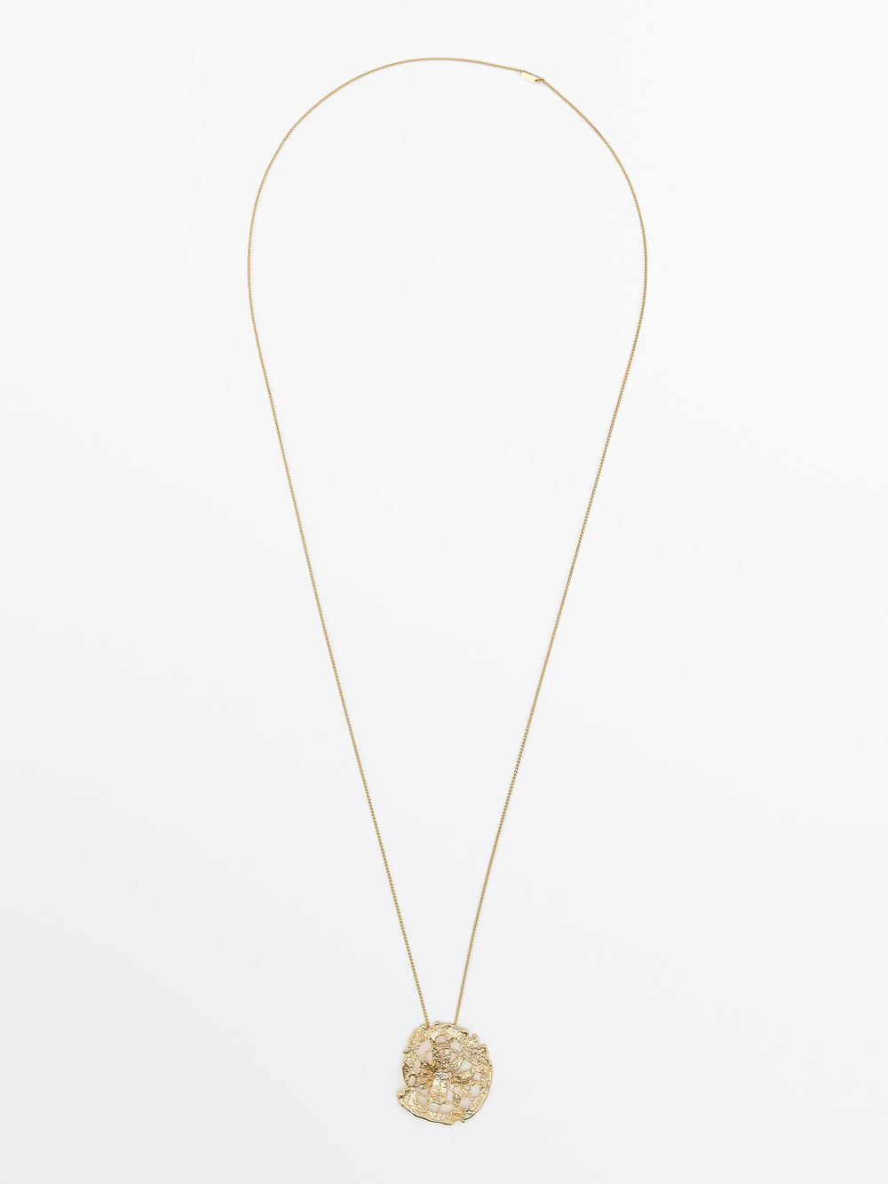 Massimo Dutti Ожерелье с кружевной подвеской, золотистый