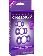 Набор из трех эрекционных колец 3-Ring Quick Release Trainer (Цвет: фиолетовый)