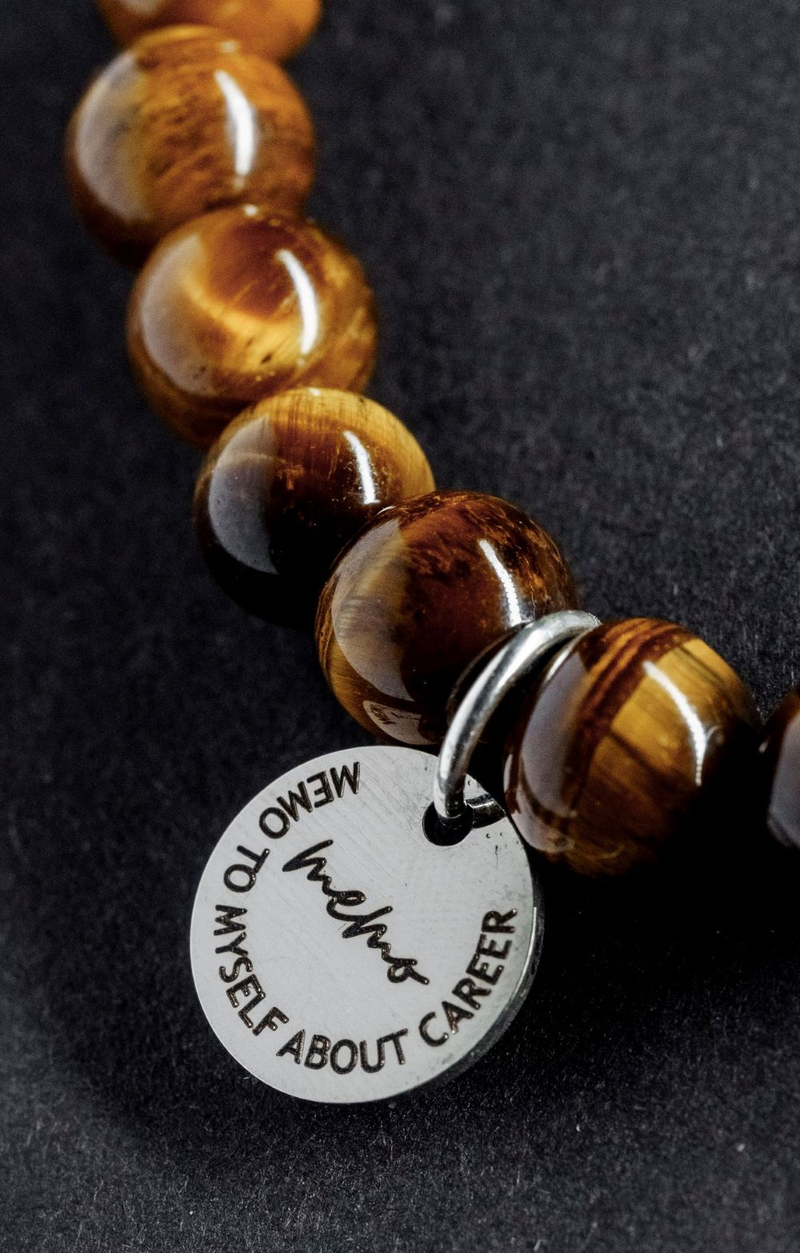 ХХХ Браслет "Memo about Power" из тигрового глаза 8 мм с подвеской