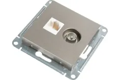 Розетка TV+RJ45 Systeme Electric ATLASDESIGN шампань 38175