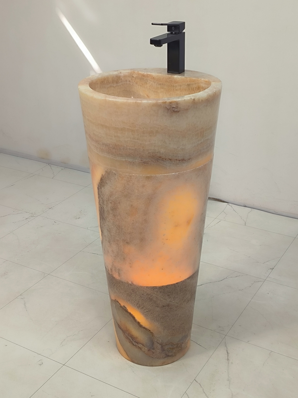 Раковина напольная из оникса Yellow ON-61358 (40*40*90)