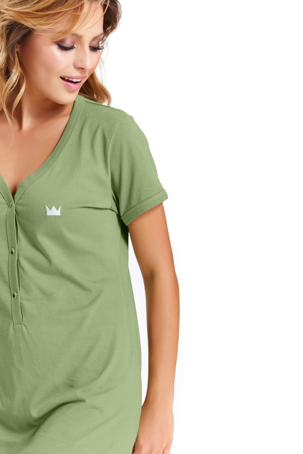 Женская сорочка свободного кроя с короткими рукавами (Размер: L) (Цвет: желтый)