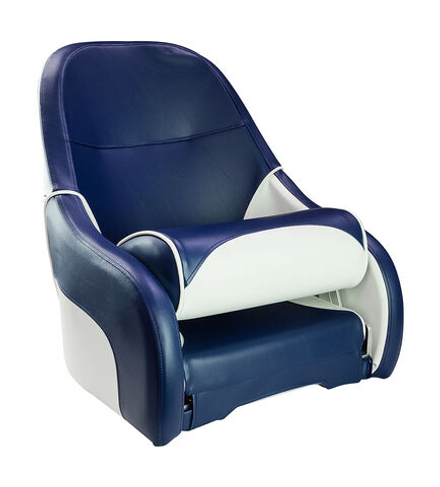 Кресло с болстером Ocean Flip Up, обивка синий/белый винил