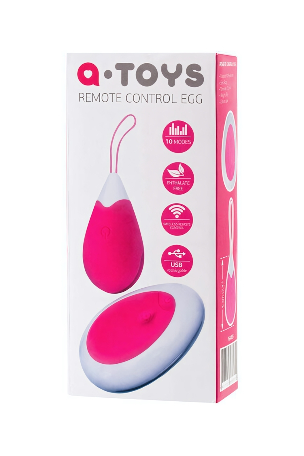 Мини-вибратор с пультом управления TOYFA A-TOYS (10 режимов) (Цвет: розовый с белым)