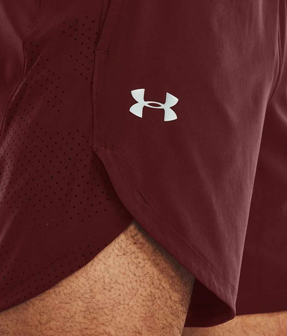 Мужские теннисные шорты Under Armour Men's UA Stretch Woven Shorts - chestnut red/metallic solder