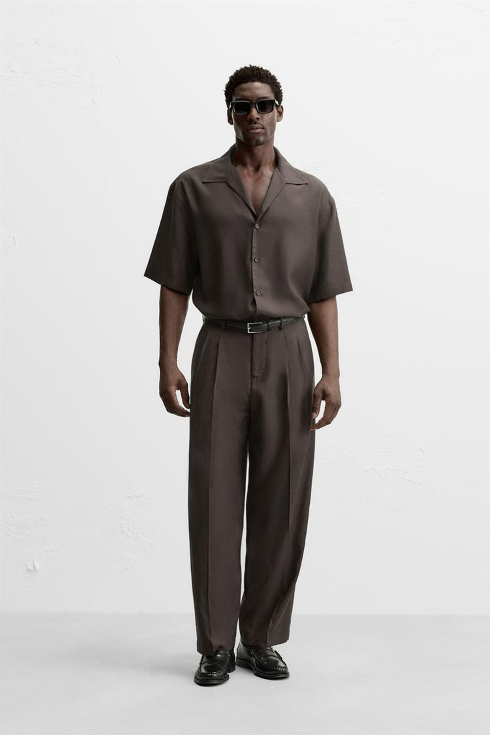 ZARА РУБАШКА СВОБОДНОГО КРОЯ, КОРИЧНЕВЫЙ