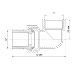 Переходник со сгоном 1/2'' угловой VRT® (конус) никель
