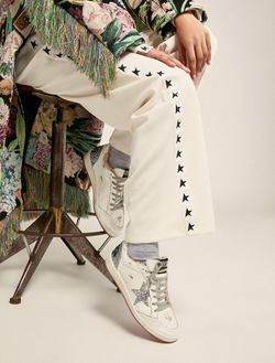 Кеды Golden Goose Ball Star sneakers in leather with glitter details and shearling lining