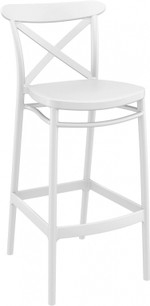 Стул пластиковый барный Siesta Contract Cross Bar 75, белый