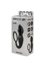 Чёрное эрекционное кольцо Sensation с анальным стимулятором