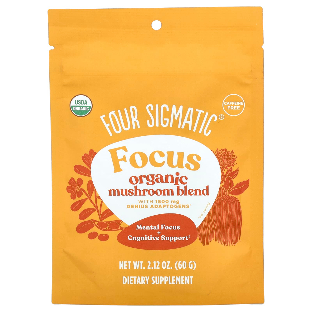 Four Sigmatic, Focus, органическая смесь грибов, без кофеина, 60 г (2,12 унции)
