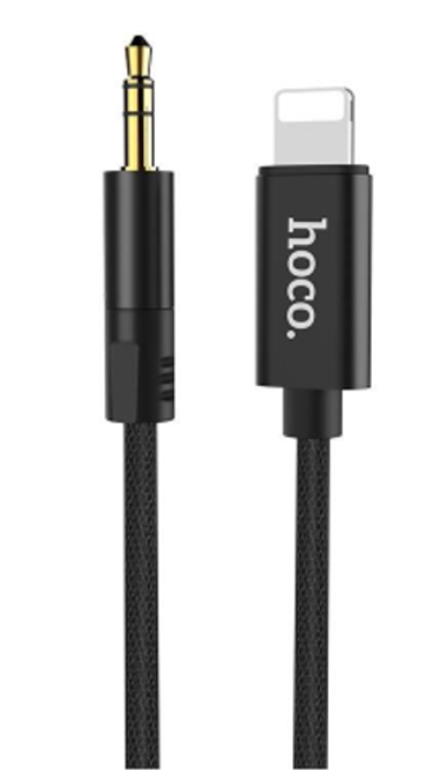 Кабель Hoco UPA13 Digital audio (3.5mm) на (Lightning) 100см нейлоновая оплетка (черный)