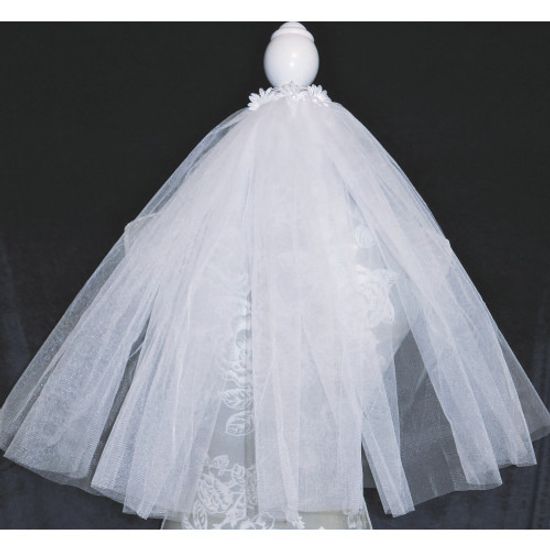 Свадебная мини фата "Мечта невесты", белая с гребешком