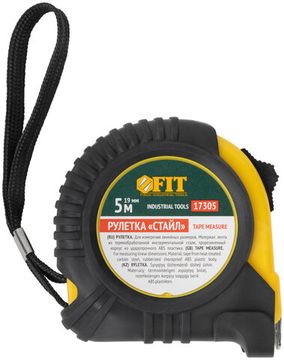 Рулетка Профи, прорезиненный корпус "Стайл" 5 м x 19 мм