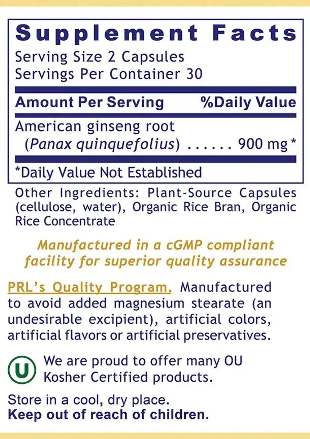 American Ginseng 60 капсул Premier Research Labs