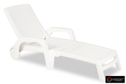 Шезлонг B:rattan MIAMI складной, белый (дисконт)