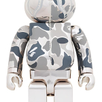 Дизайнерские игрушки BE@RBRICK x BAPE 1000% CAMO SHARKSILVER 70cm, CAMO-SHARK-SILVER1000%