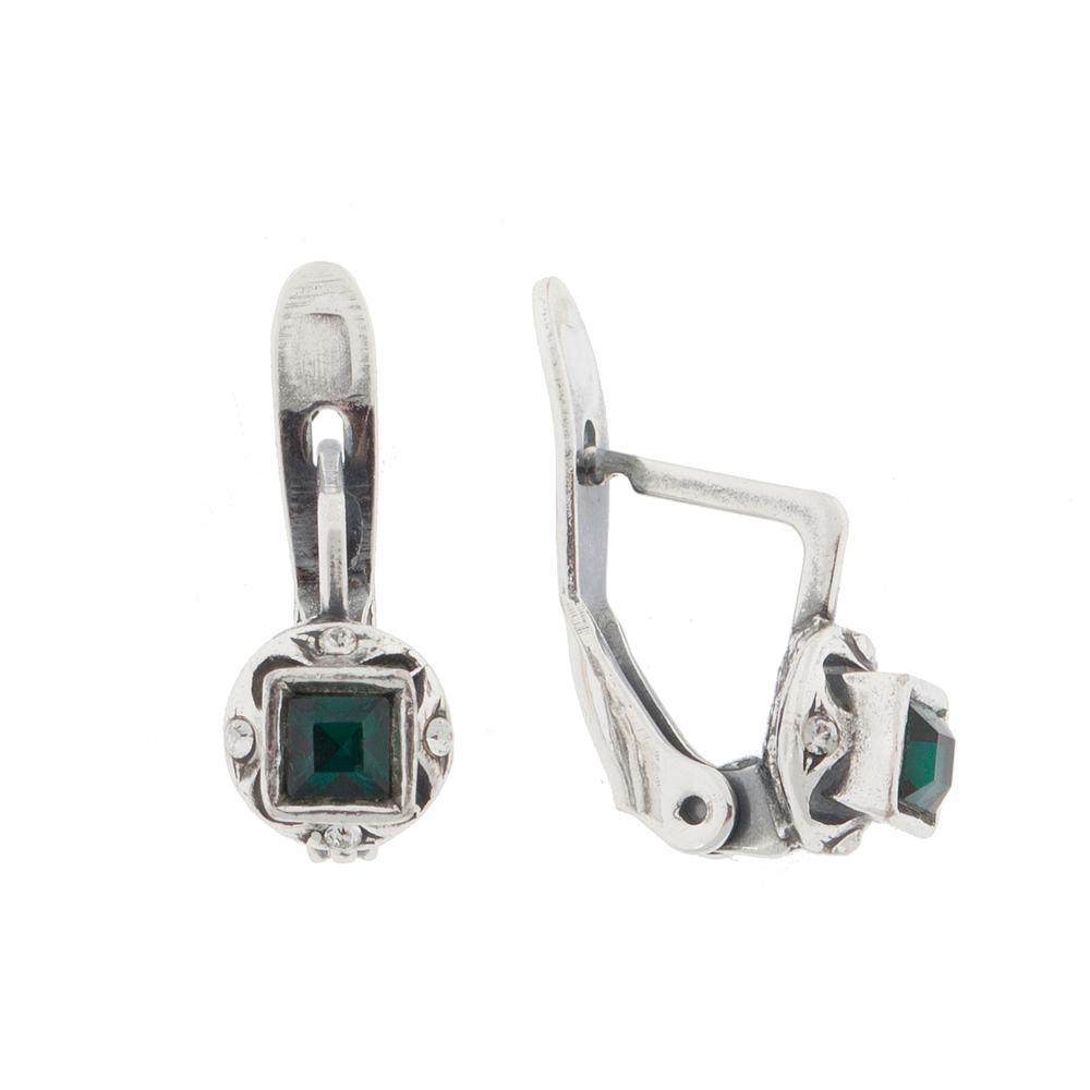 "Ванга" серьги в серебряном покрытии из коллекции "Леди" от Jenavi  с английским замком