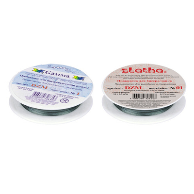 "Zlatka" / "Gamma" Проволока для бисера (ланка) DZM d 0.3 мм 10 х 10 м ± 0.5 м №01 под серебро